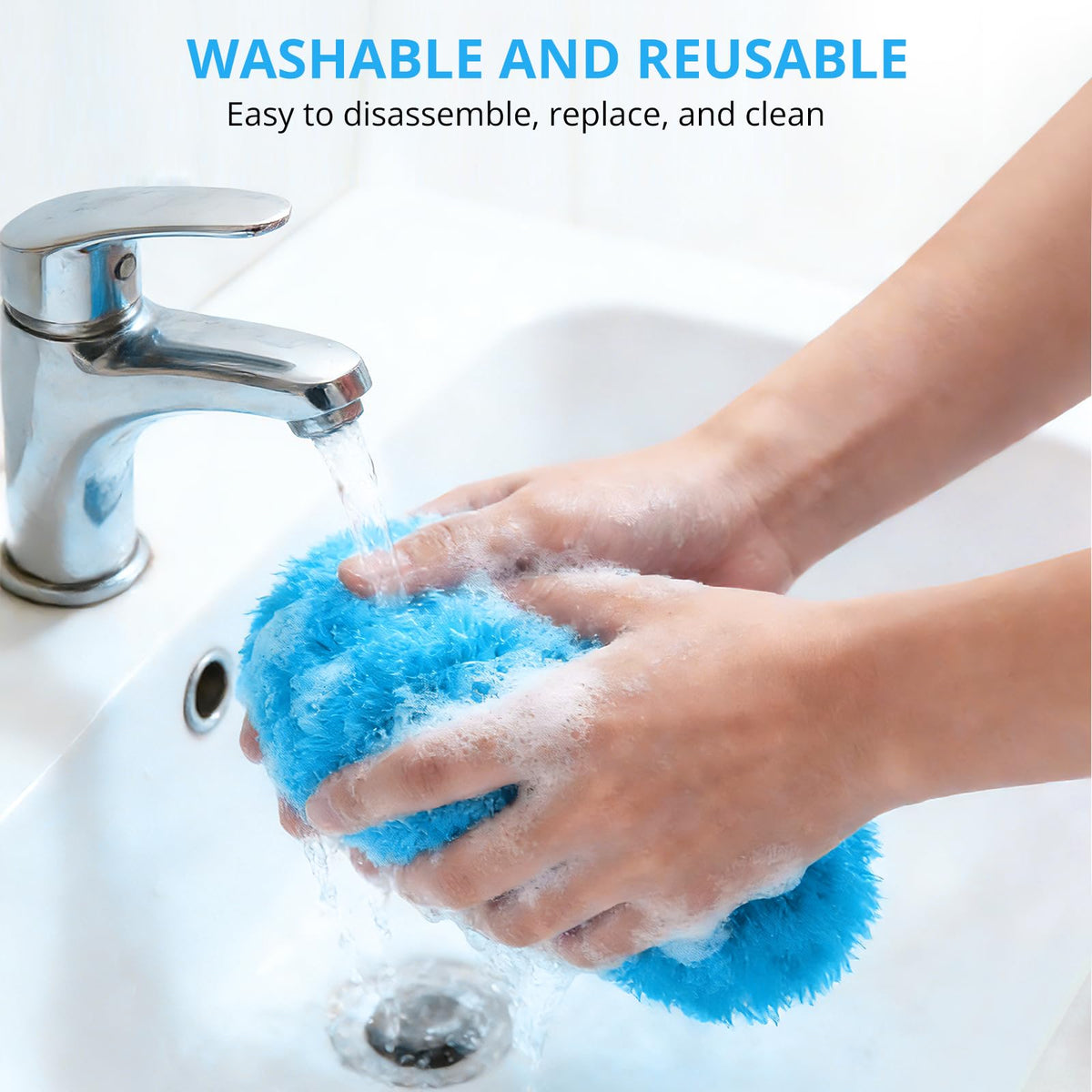 SetSail Ceiling Fan Cleaner Duster, with Extension Pole for Cleaning, Blue