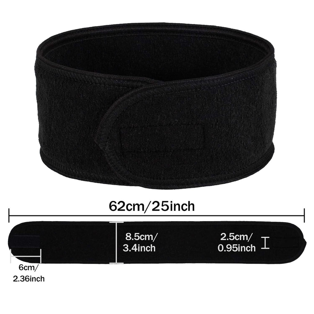 Buy now Whaline 3Pcs Spa Facial Headband Make Up Wrap Head Terry Cloth Headband Adjustable Washable Towel for Face Washing Shower Skincare Facial Treatment Sport Fits Makeup (White, Black, Gray) at indiglob india