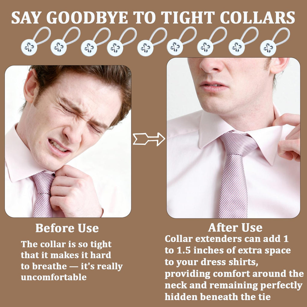 9PCS Collar Extenders for Mens Shirts, Button Extender for Dress Shirts