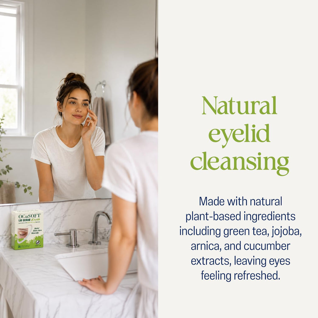 OCuSOFT Lid Scrub Earth Natural Eyelid Cleanser – 30 Pre-Moistened Pads