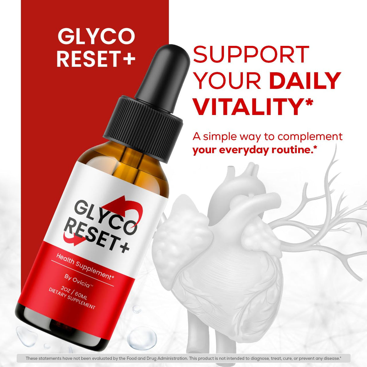 Glyco Reset Drops - Official GlycoReset Oral Liquid Drop Advanced Premium Formula Support Maximum Strength, Natural Ingredients Vitamins for Overall Health & Wellness, 1 Bottle for 1 Month
