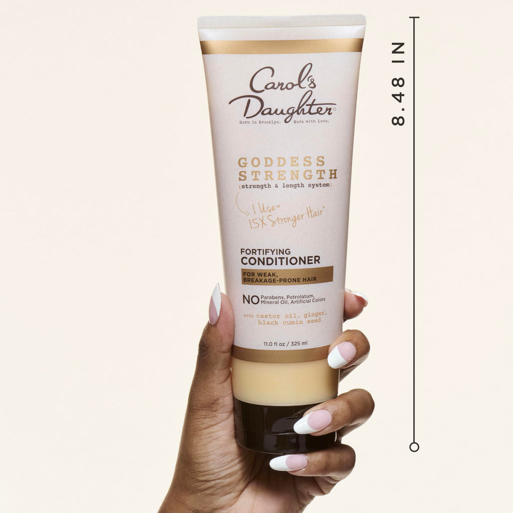 Carol's Daughter Goddess Strength Fortifying Conditioner For Wavy, Coily and Curly Hair, Sulfate Free Conditioner with Castor Oil for Weak Hair, 11 Fl Oz