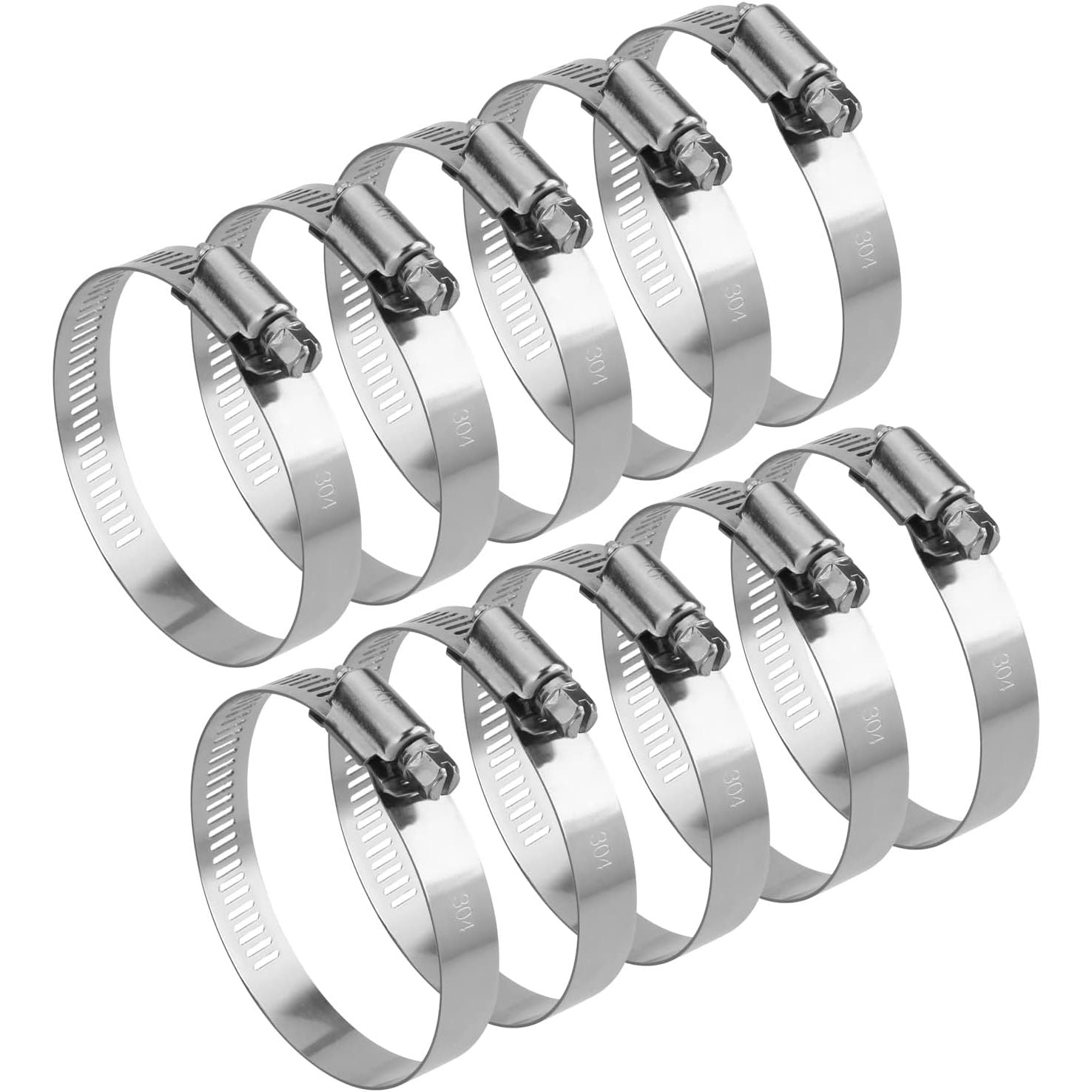 Buy now LOKMAN 2.5 Inch Stainless Steel Duct Clamp Worm Gear Adjustable 46-70mm Hose Clamp, Pack of 10 (2.5 Inch) 3 Inch at indiglob india