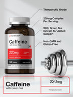 Horbäach Caffeine Pills 220mg with Green Tea | 500 Tablets | Vegetarian, Non-GMO & Gluten Free