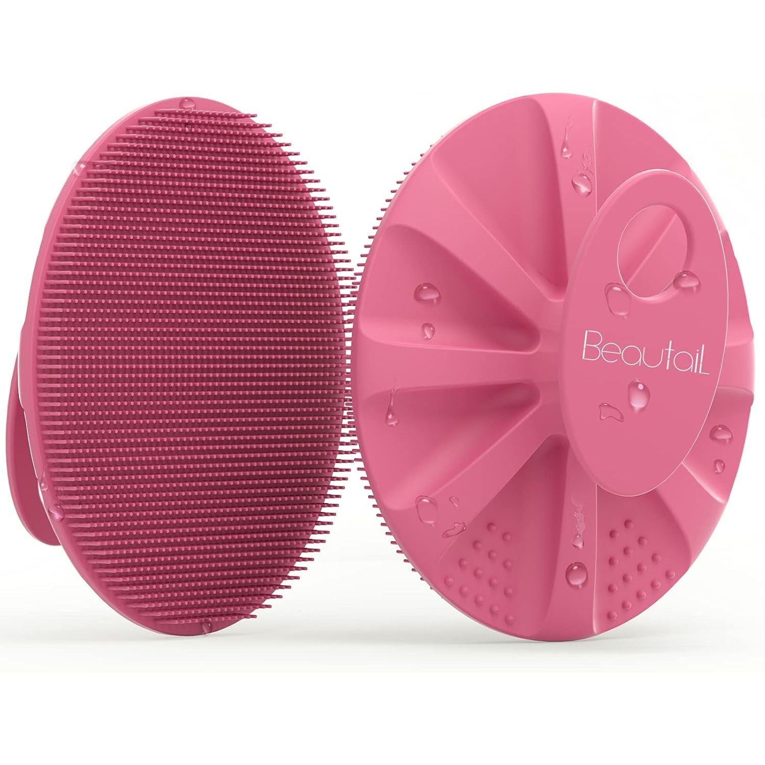 Buy now Silicone Body Scrubber Shower Bath Wash Brush Gentle Exfoliating Scrub Cleansing Loofah for Women Men Baby Sensitive Skin, Easy to Clean, Lather Nicely, More Hygienic, 1 Pack, Cyan Pink at indiglob india
