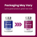 Mother's Promise Prenatal Choline 550mg with VitaCholine®, 120 Vegan Capsules