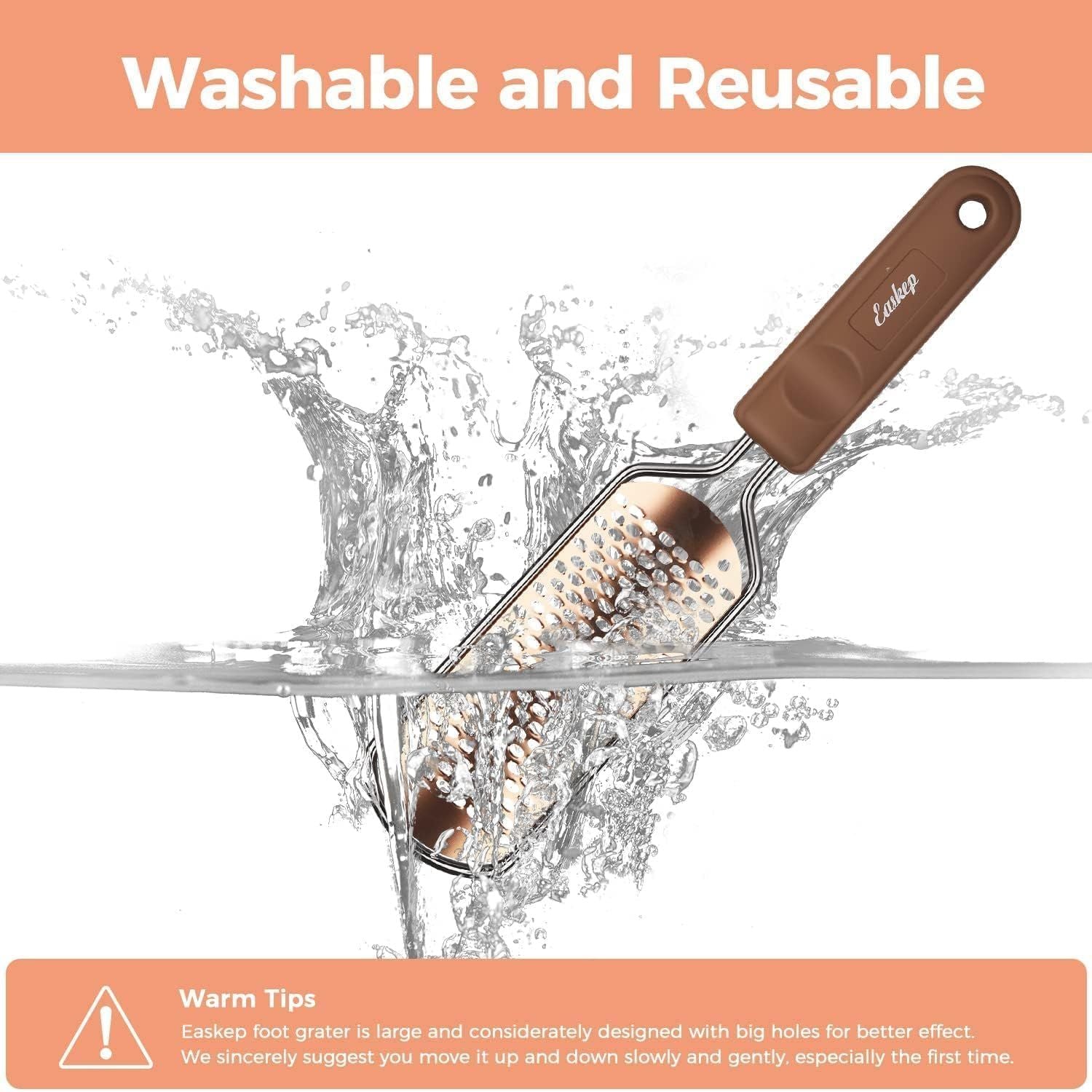 Buy now Foot File Foot Scrubber Pedicure - Callus Remover for Feet Easkep Professional Grater Rasp Foot Scraper Corns Callous Removers Cracked Dead Skin Remover for Dry and Wet Feet (Golden) at indiglob india