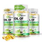BEWORD Oil of Oregano with Black Seed Oil, 560 Softgels, 9000mg Per Serving | 2-in-1 Oregano Supplement for Immune Health with High Carvacrol & Thymoquinone | Plant-Based, Non-GMO