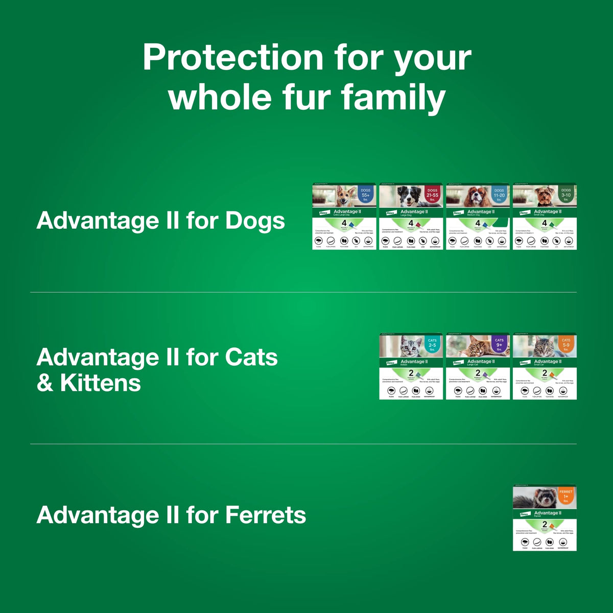 Advantage II Ferret Topical Flea Treatment & Prevention, 2ct