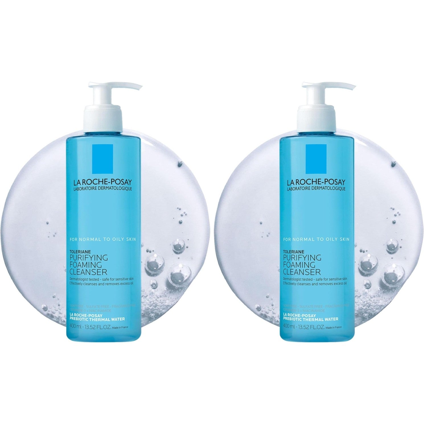 La Roche-Posay Toleriane Purifying Foaming Facial Cleanser, 13.52oz | Oil free face wash for sensitive skin with niacinamide and ceramides. Pore cleanser that won’t dry out skin and is soap free.