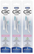 Buy now Oral-B Clic Toothbrush Sensitive Clean Replacement Brush Heads, White, 2 Count (Pack of 3) at indiglob india