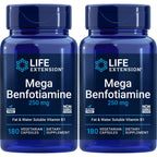 Life Extension Mega Benfotiamine, 250 mg, 120 Capsules | Fat-Soluble Thiamine, Ultra-Bioavailable Vitamin B1, Gluten-Free, Non-GMO & Vegetarian