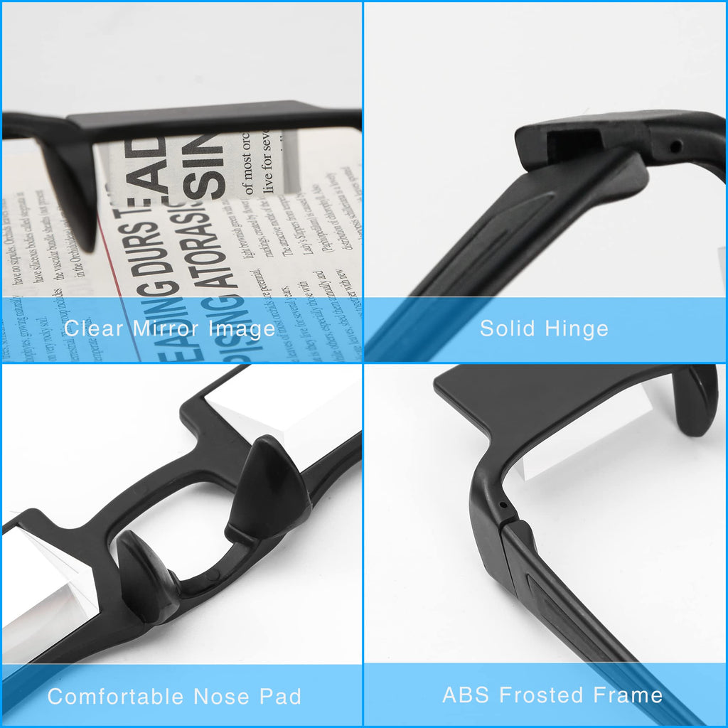 Horizontal Lazy Glasses 90 Degree for Lying Down Reading or Watching TV,Knitting Up Neck Relax, Prism Glasses for Looking Up Playing Mobile,Lightweight and Smooth Comfortable Frame Clear Vision
