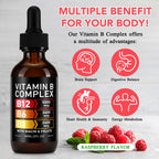 2 Packs Vitamin B12 Complex Drops 5000mcg, 80-Day Supply, Sugar/Gluten Free