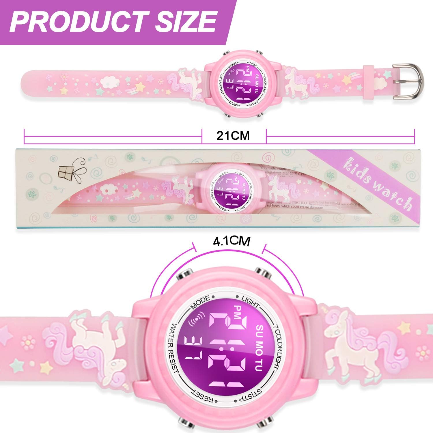 Buy now Waterproof LED Kids Watches with Alarm - Kids Toys Gifts for Girls Age 3-10 at indiglob india
