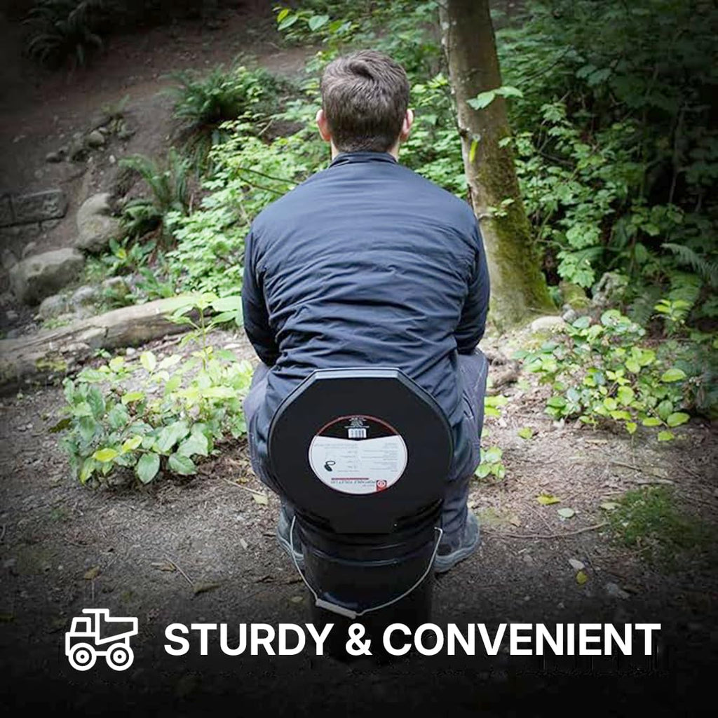 72 HRS Premium Portable Camping Toilet Seat with Lid for 5 Gallon Buckets