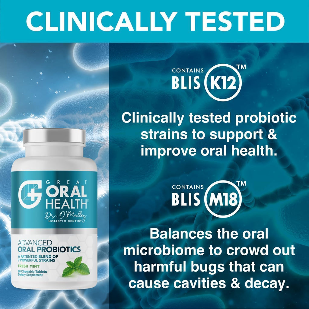 Buy now Oral Probiotics for Mouth Bad Breath Treatment for Adults; Dentist Formulated Dental Probiotics for Teeth and Gums Health & Chronic Halitosis with BLIS K12 M18, 60 Chewable Oral Health Tablets Mint at indiglob india