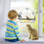 Clear Window Bird Feeder with 5 Extra Strong Suction Cups, DY-SKTY Sturdy and Durable Acrylic Birdfeeders for Viewing Wild Birds Outside, as a Bird Watching Gift, Outdoor Birdhouse Box, Garden Decor