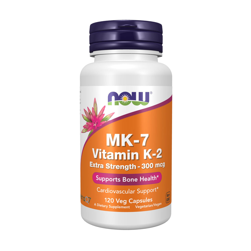 NOW Foods Supplements, Vitamin K2 (MK-7) 300 mcg, Extra Strength, Supports Bone Health*, 60 Veg Capsules