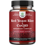 Red Yeast Rice with CoQ10 Supplement - Healthy Heart Support - 120 Ct | Red Yeast Rice 1200 mg - Advanced Complex for Cellular Energy & Antioxidant Support - GMP - Third Party Tested - 60 Servings