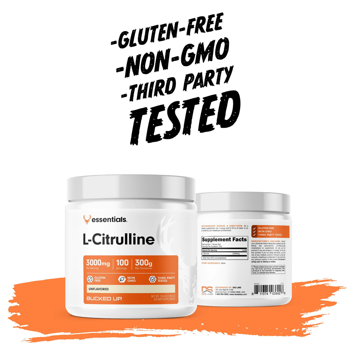Bucked Up L-Citrulline 3000mg Powder, Essentials (100 Servings)