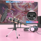 Buy now ZealSound Studio Recording Microphone, Condenser Broadcast Microphone w/Stand Built-in Sound Card Echo Recording Karaoke Singing for Phone Computer PC Garageband Smule Live Stream & YouTube (Gold) at indiglob india