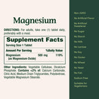 Nature's Bounty Magnesium 500 mg Tablets, High Potency Magnesium Supplement for Bone & Muscle Health, Whole Body Support, 200 Count (Pack of 1)