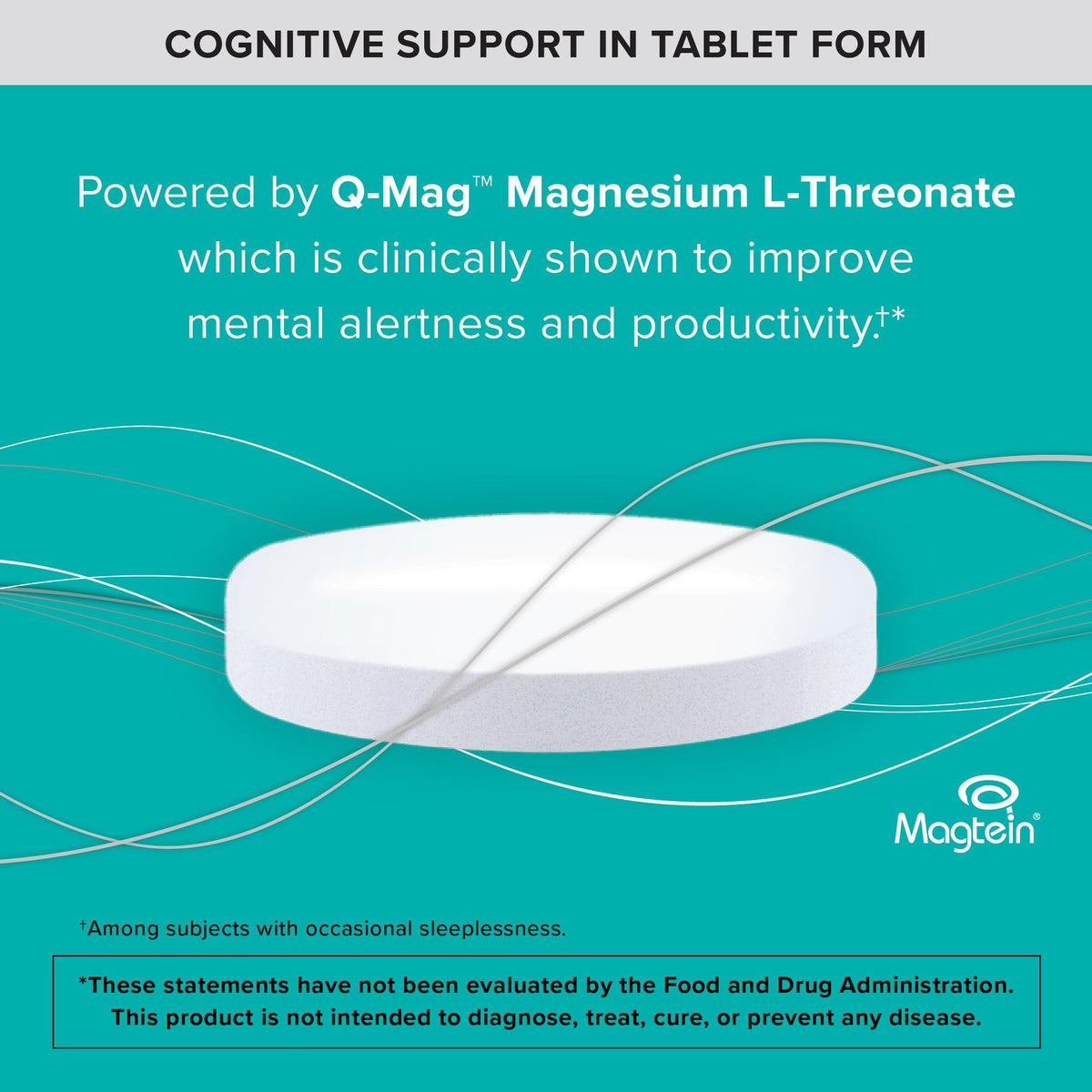 Qunol Magnesium L-Threonate Tablet, 2000mg of Magtein, Vegetarian, 60ct