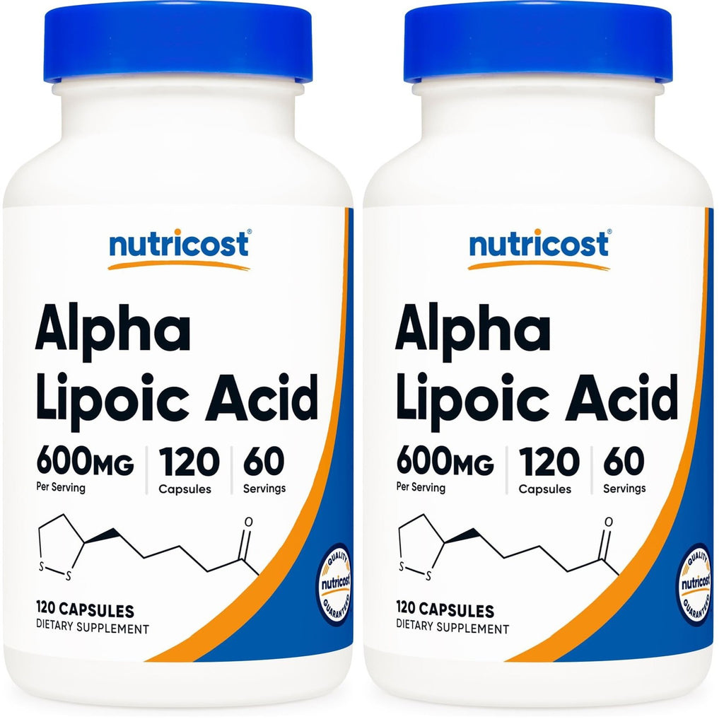 Nutricost Alpha Lipoic Acid 600mg Per Serving, 240 Capsules | Gluten Free, Vegetarian Capsules, Soy Free & GMO-Free