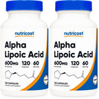 Nutricost Alpha Lipoic Acid 600mg Per Serving, 240 Capsules | Gluten Free, Vegetarian Capsules, Soy Free & GMO-Free