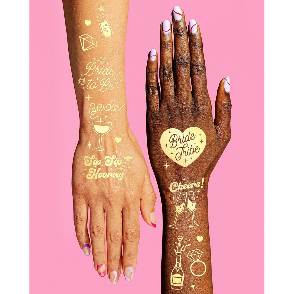 xo, Fetti 54 Gold Bachelorette Temporary Tattoos | Bride Tribe Party Gift