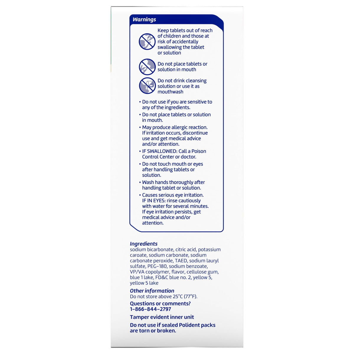Polident Antibacterial Dental Appliance Cleanser Tablets, 60 Count