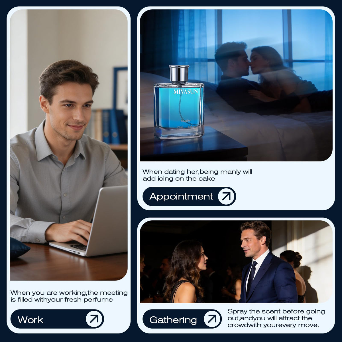 MivaSun Luxury Cologne For Men, 100ml / 3.4 fl.oz Eau de Parfum, Long Lasting Woody Aromatic Fragrance with Lemon, Cedarwood & Patchouli, Fresh Lavender Scent, Elegant Signature Perfume Gift for Him