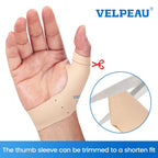 Buy now Velpeau Elastic Thumb Support Brace Liner (Pack of 2), Splashproof Thumb Wrist Compression Sleeve for Arthritis Pain, Tendonitis, Sprains, Sports, Fits Left & Right Hands (Khaki, Short Version, M) at indiglob india