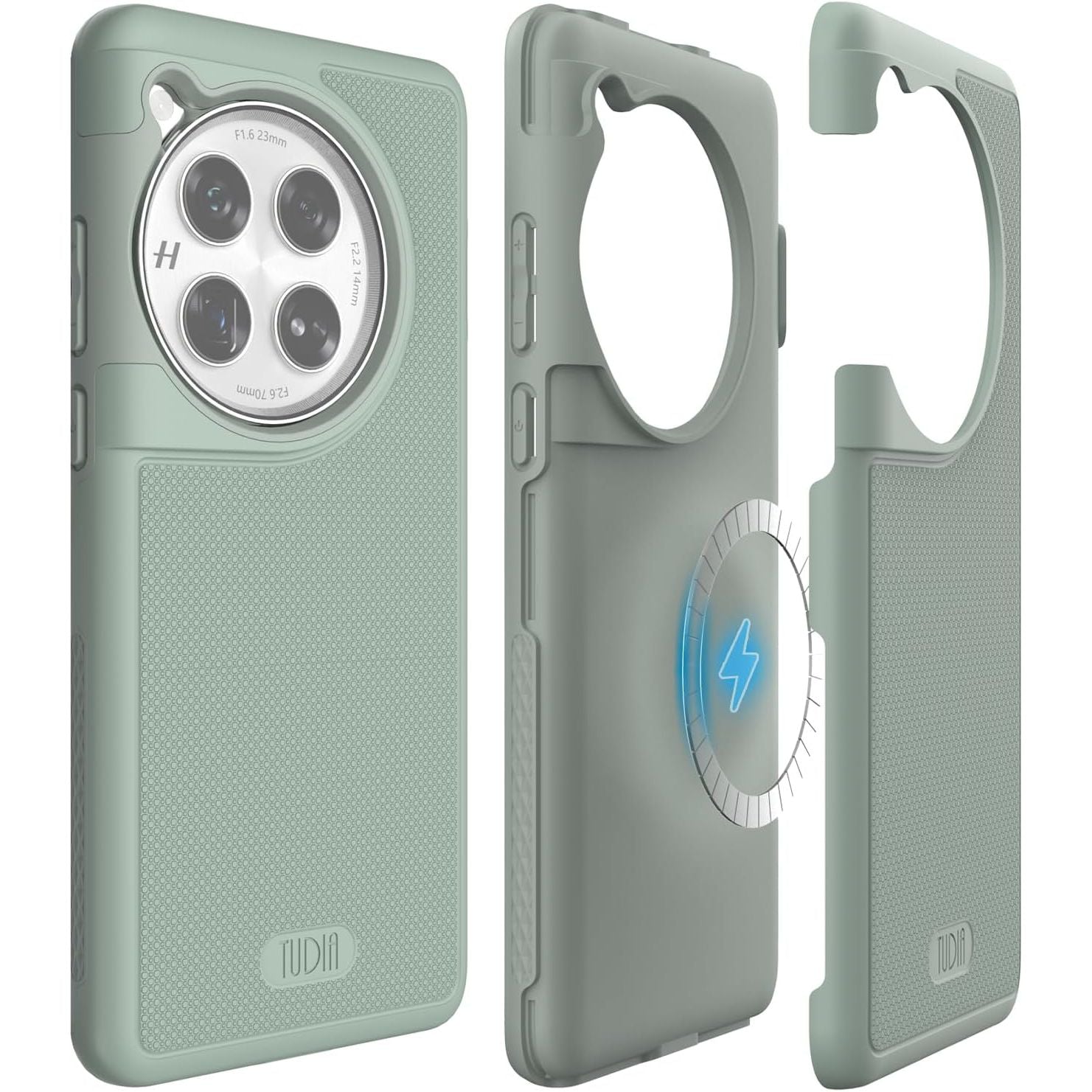 Buy now TUDIA MergeGrip Magsafe Compatible Phone Case for OnePlus 12 5G 2024 - Military Grade, Drop Tested, Dual Layer, Shockproof, Anti-Slip, Heavy Duty & Protector Cover Protective Phone Case - Matte Black Magnetic OnePlus 12 Green Lily at indiglob india