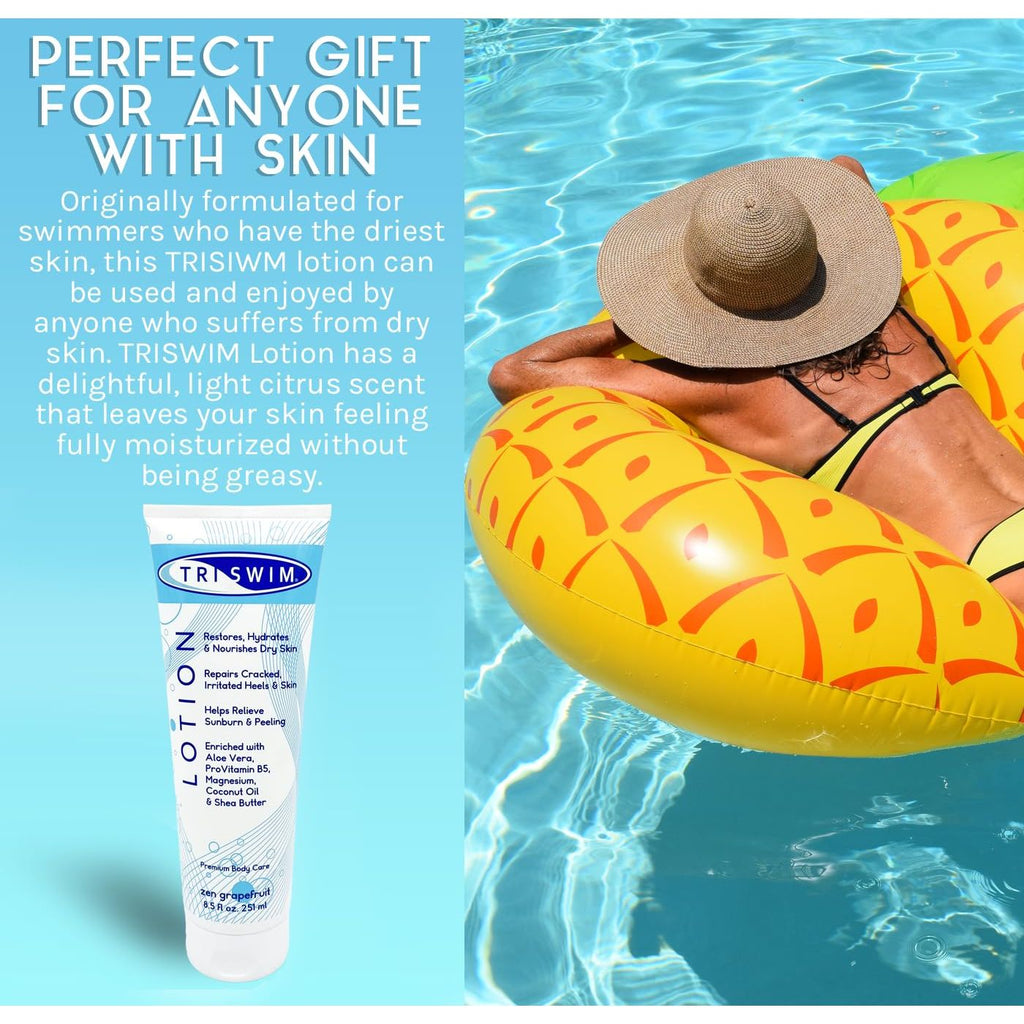 Buy now TRISWIM Swim Lotion 8.5oz | Neutralizes Chlorine, Bromine & Saltwater Odors | Hydrates & Soothes Dry Skin | Enriched with Aloe, Shea Butter & Coconut Oil | Zen Grapefruit Scent at indiglob india