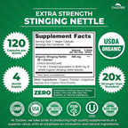 Zazzee USDA Organic Stinging Nettle Leaf 20:1 Extract, 120 Vegan Capsules
