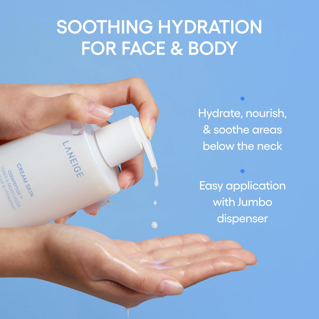 Buy now LANEIGE Cream Skin Toner & Moisturizer: Lightweight Refillable Korean Milky Toner with Ceramide & Peptide for Hydration, Firming, & Barrier Support at indiglob india