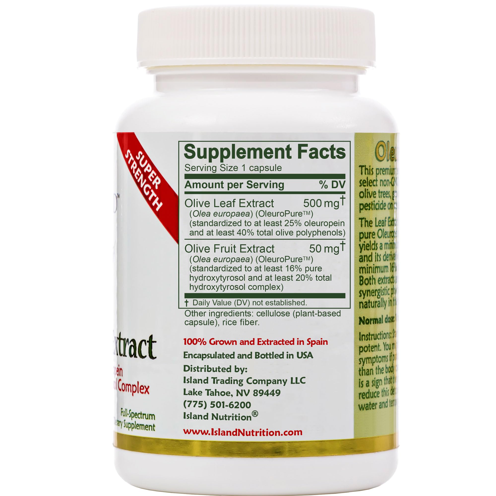 Buy now Olive Leaf Extract Capsules â€“ 25% Oleuropein (40% Total Polyphenols), Plus 20% Hydroxytyrosol Complex â€“ 100% Grown & Extracted in Spain (90 Capsules) at indiglob india