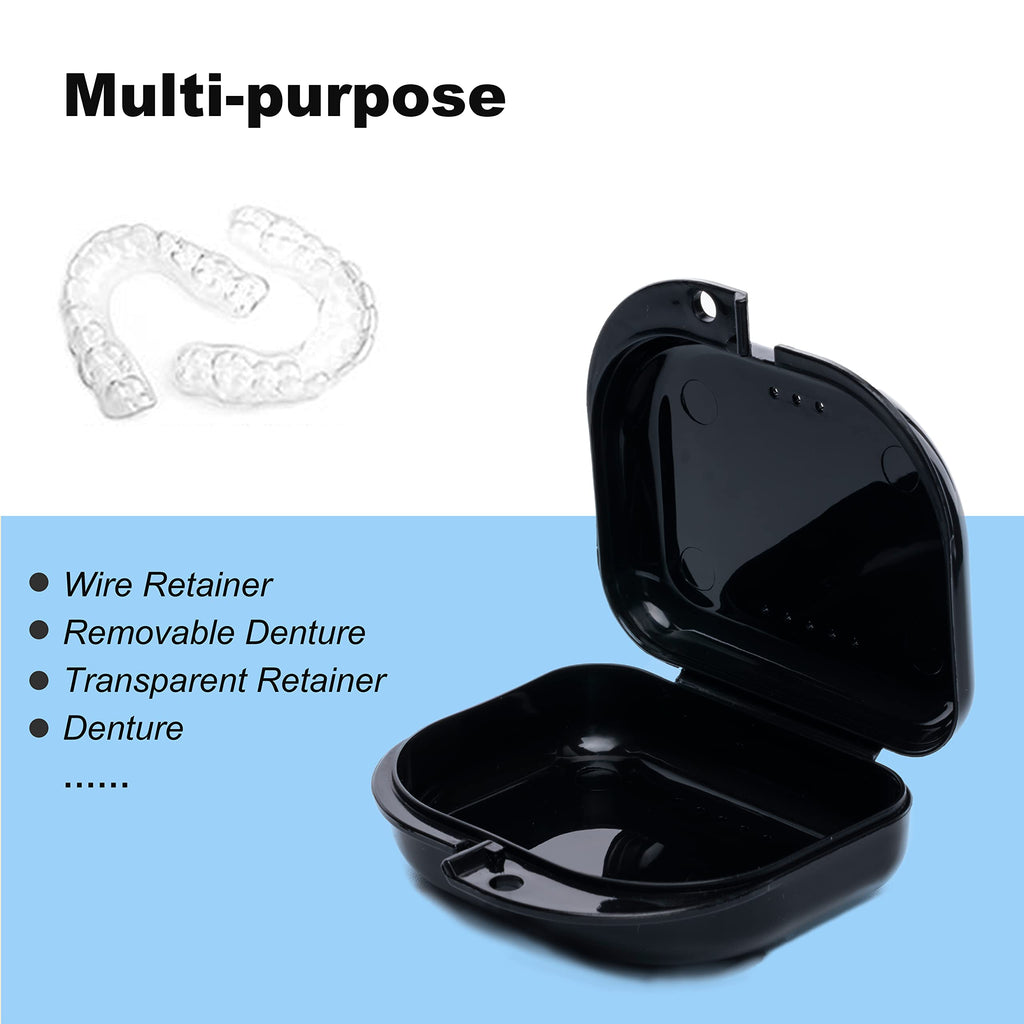 Hoewina 6PCS Retainer Cases Container with Vent Holes, Denture Case