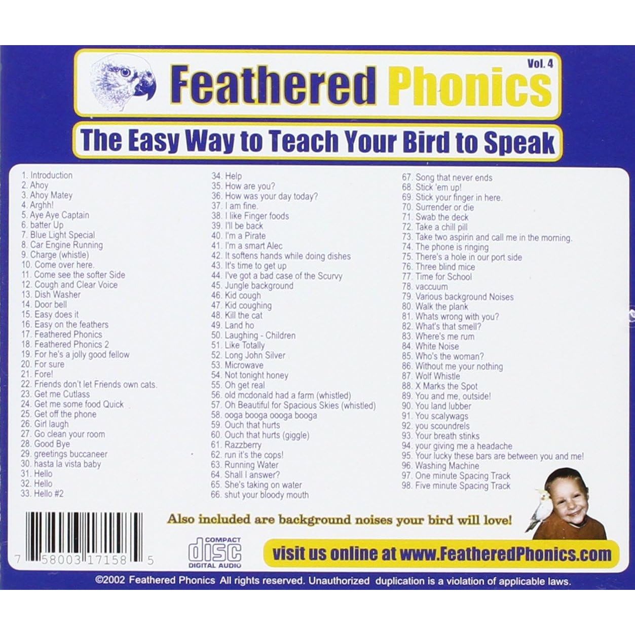 Buy now Feathered Phonics The Easy Way To Teach Your Bird To Speak Volume 4: 96 More Words and Phrases at indiglob india