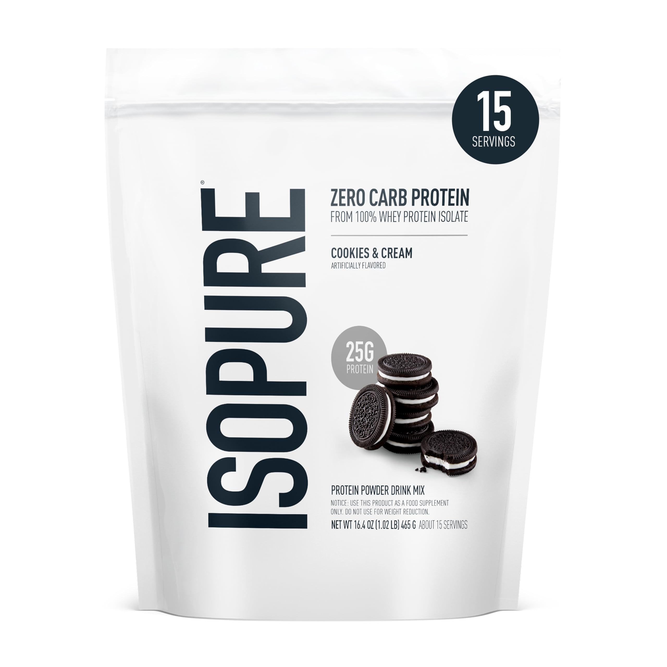 Buy now Isopure Zero Carb 100% Pure Whey Isolate Protein Powder, Lactose Free, Gluten Free, with Vitamins, Creamy Vanilla, 25g Protein Per Serving, 1 Lb, 15 Servings (Packaging May Vary) Cookies & Cream 1 Pound (Pack of 1) at indiglob india