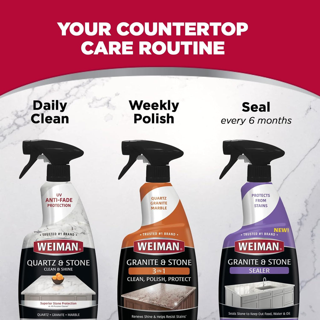 Buy now Weiman Quartz Countertop Cleaner and Polish (2 Pack w/Micro Towel) Clean and Shine Your Quartz Countertops Islands and Stone Surfaces with Ultra Violet Protection at indiglob india