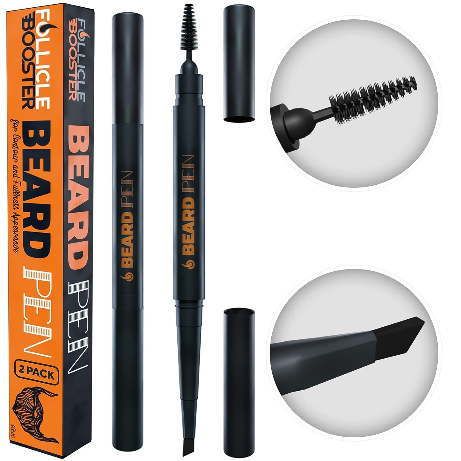 Buy now Beard Pen Filler for Men - Barber Styling Grooming Pencil - Waterproof Proof, Sweat Proof, Long Lasting Solution with Natural Finish - Cover Beard and Scalp Patches in Seconds - Dark Brown 1 Pack 1 Count (Pack of 2) Medium Black at indiglob india