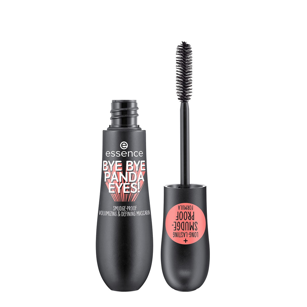 essence Bye Bye Panda Eyes Tubing Mascara, Black, Smudge-proof (Pack of 1) | No Flaking, Washes Off with Warm Water, Volumizing & Lengthening; Vegan, Cruelty Free, Paraben-Free, Oil-Free