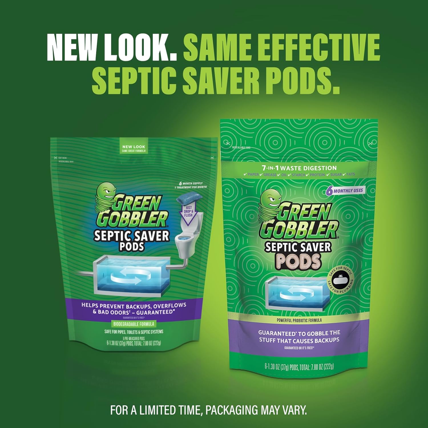 Buy now Green Gobbler Septic Tank Enzyme Treatment Packets, 6 Month Supply - Powerful & Natural Bacteria to Prevent Costly Septic Issues, Back-Ups at indiglob india