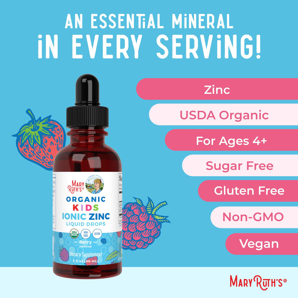 MaryRuth's Organic Liquid Zinc Drops for Kids, Immune Support, Vegan, 2oz | Immune Support, Vegan