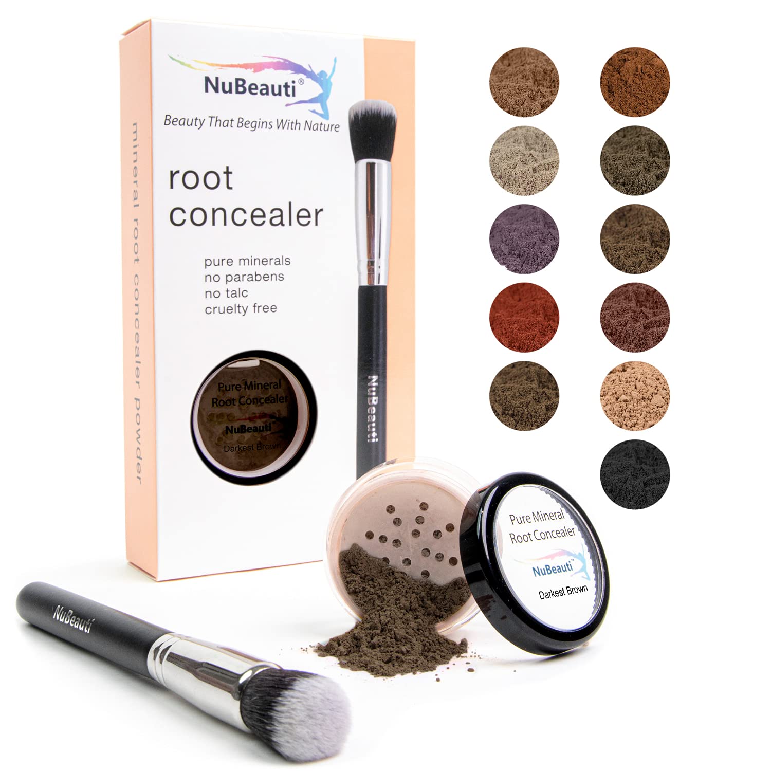 Buy now Hair Root Touch Up Powder - Darkest Brown - 11 True-to-Nature Root Concealer Shades - Longer-Lasting, Easy Hairline Shading with Clean Ingredients - With Brush at indiglob india