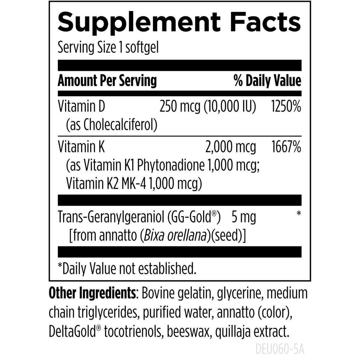Designs for Health D-Evail 10K - 10,000 IU Vitamin D Supplement with Vitamin K (K1, K2 as MK-4) + GG - Bone, Cardiovascular + Immune Support - Improved Bioavailability Vitamin D3 (60 Softgels)