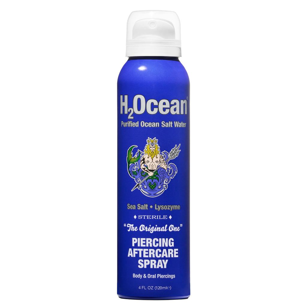 H2Ocean Piercing Aftercare Spray 4oz - Keloid Bump Removal Sea Salt Spray | for Body and Facial Piercings - Ear, Nose, Navel, Oral & Body Piercing Cleaner, Aftercare Solution for New Piercings